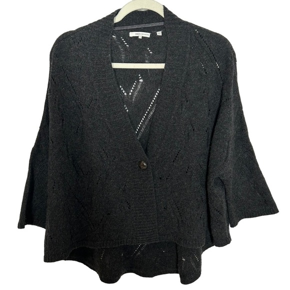 360 Cashmere Open Knit Cashmere Wool Blend Open Knit Button Down Cardigan - Picture 3 of 13